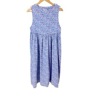 LAURA ASHLEY Dress Cottagecore Floral Pockets Rare Vintage Cotton Button Accents